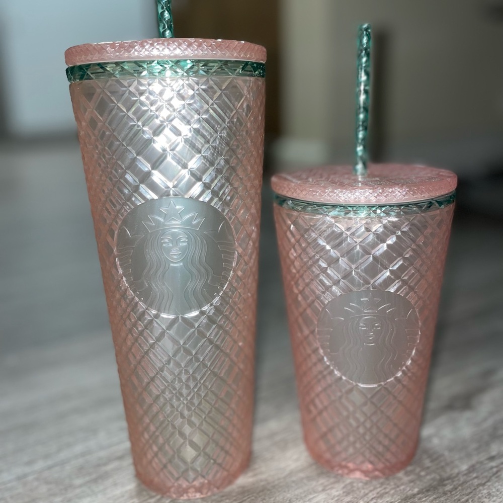 Starbucks pink jeweled tumbler set